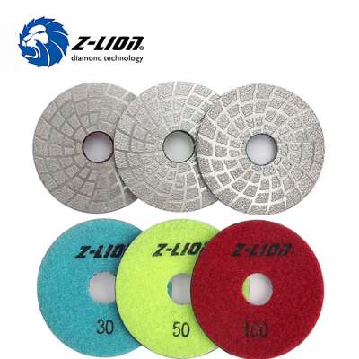 Diamond Tools Vacuum Brazed stone polishing pads for concrete grinding